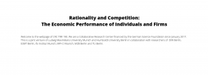 Welcome to the webpage of CRC TRR 190. We are a Collaborative Research Center financed by the German Science Foundation since January 2017. This is a joint venture of Ludwig-Maximilians-University Munich and Humboldt-University Berlin in collaboration with researchers of DIW Berlin, ESMT Berlin, ifo Institute Munich, MPI-CI Munich, WZB Berlin and TU Berlin
